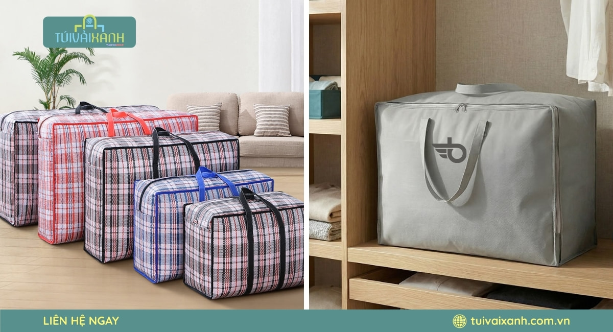 Dịch vụ in ấn túi vải dù đựng quần áo theo yêu cầu