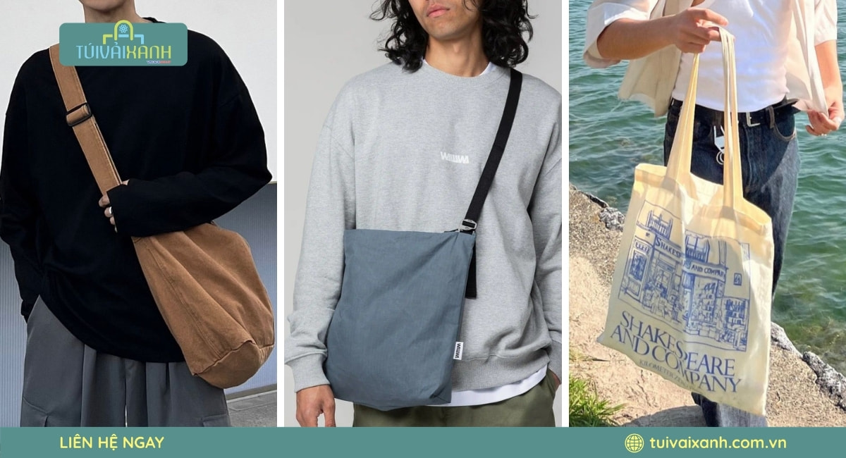 Túi Vải Xanh in túi canvas nam theo yêu cầu