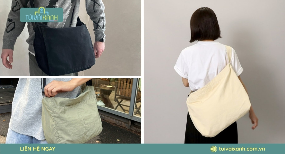 Mẫu túi đeo chéo canvas thời trang năng động