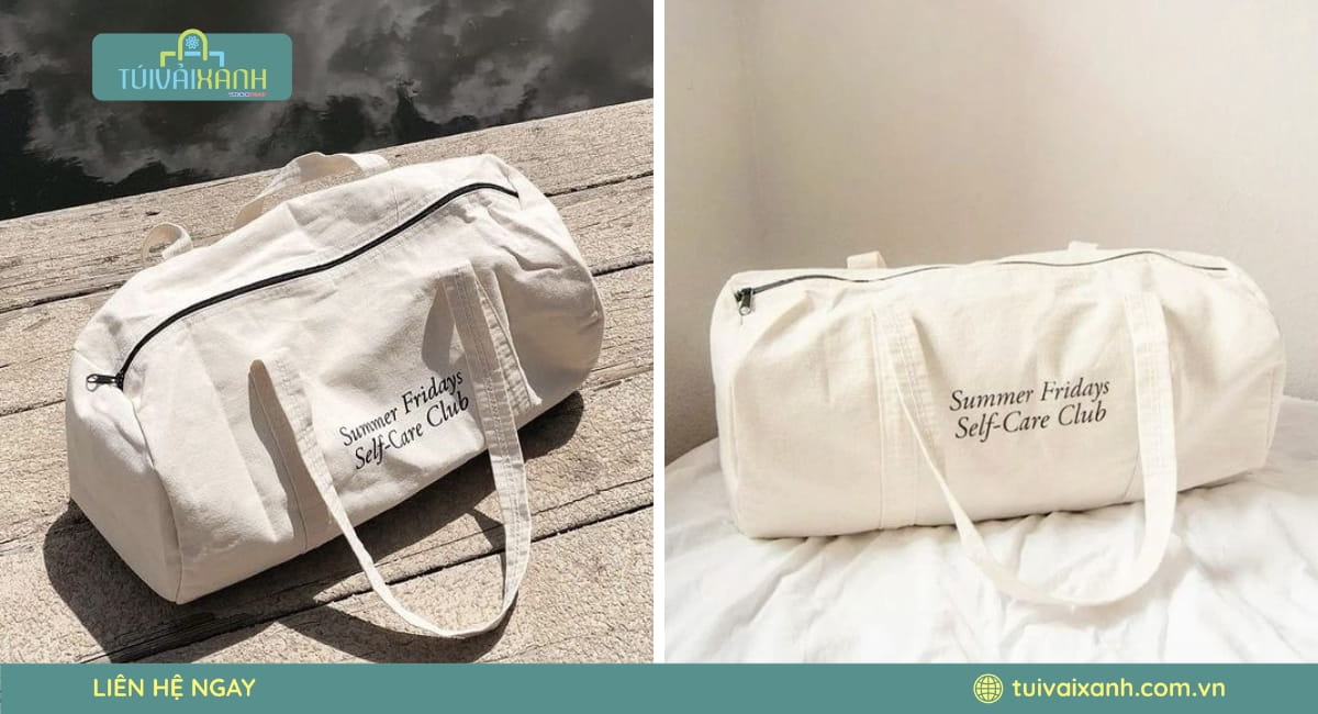 Mẫu túi du lịch vải canvas năng động, phù hợp cho các chuyến đi và hoạt động ngoài trời