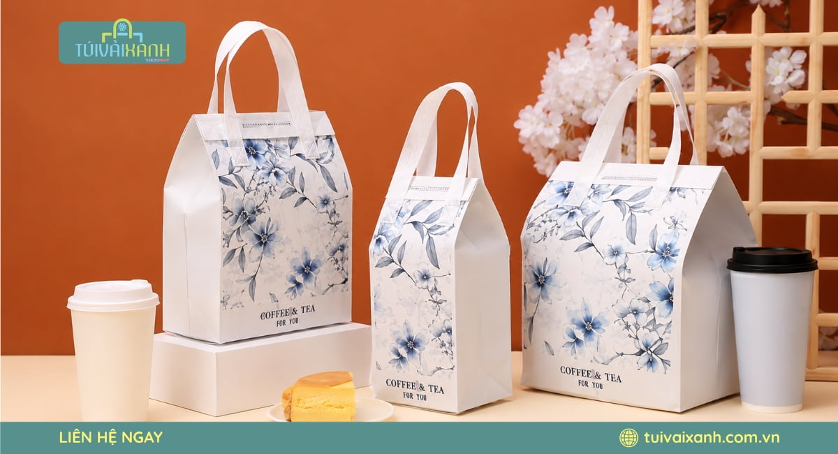 Mẫu túi vải giữ nhiệt không dệt in ấn sắc nét tăng nhận diện thương hiệu