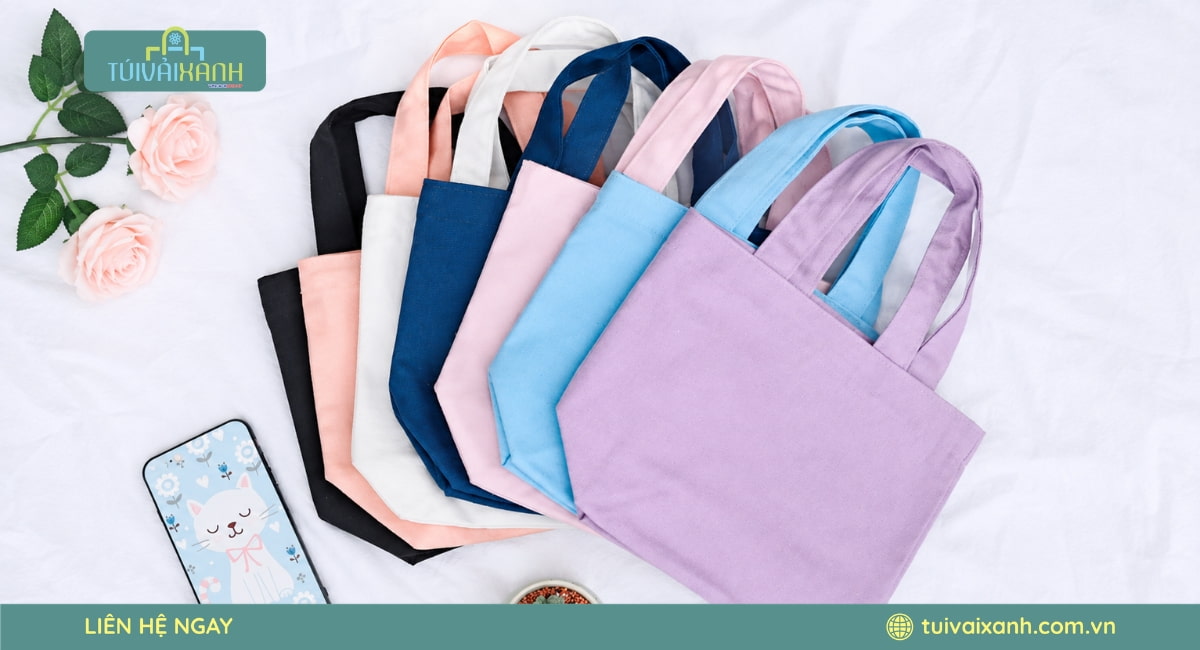 Mẫu túi canvas trơn giá rẻ chất lượng tại Túi Vải Xanh