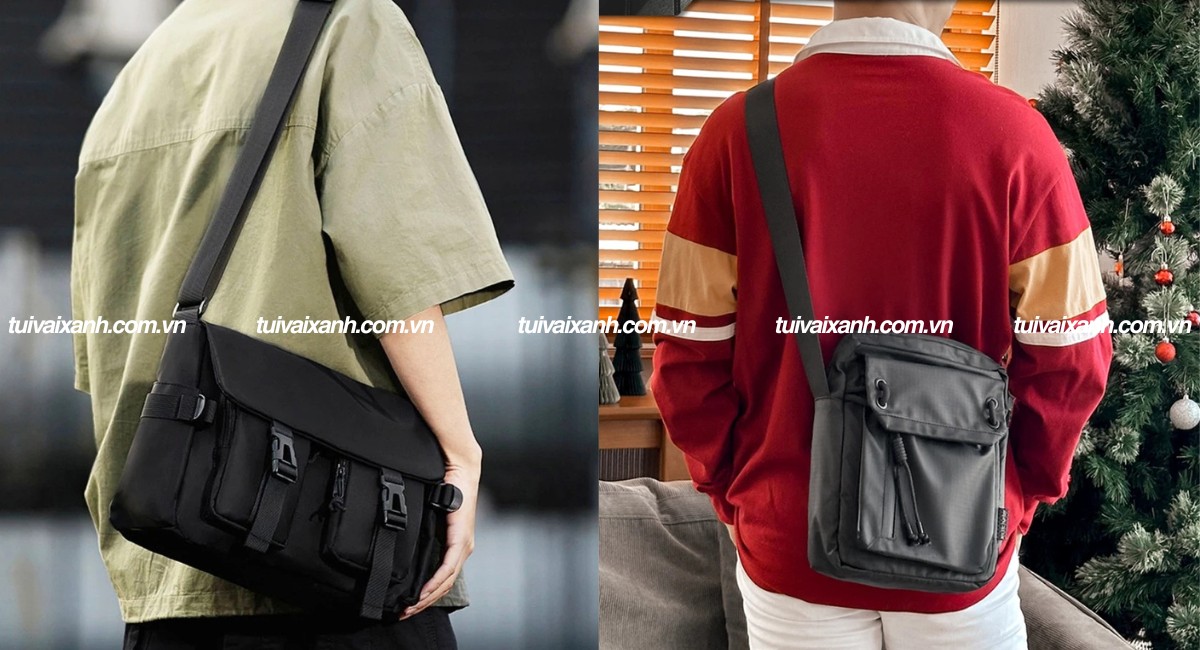 Kích thước túi đeo chéo vải dù nam