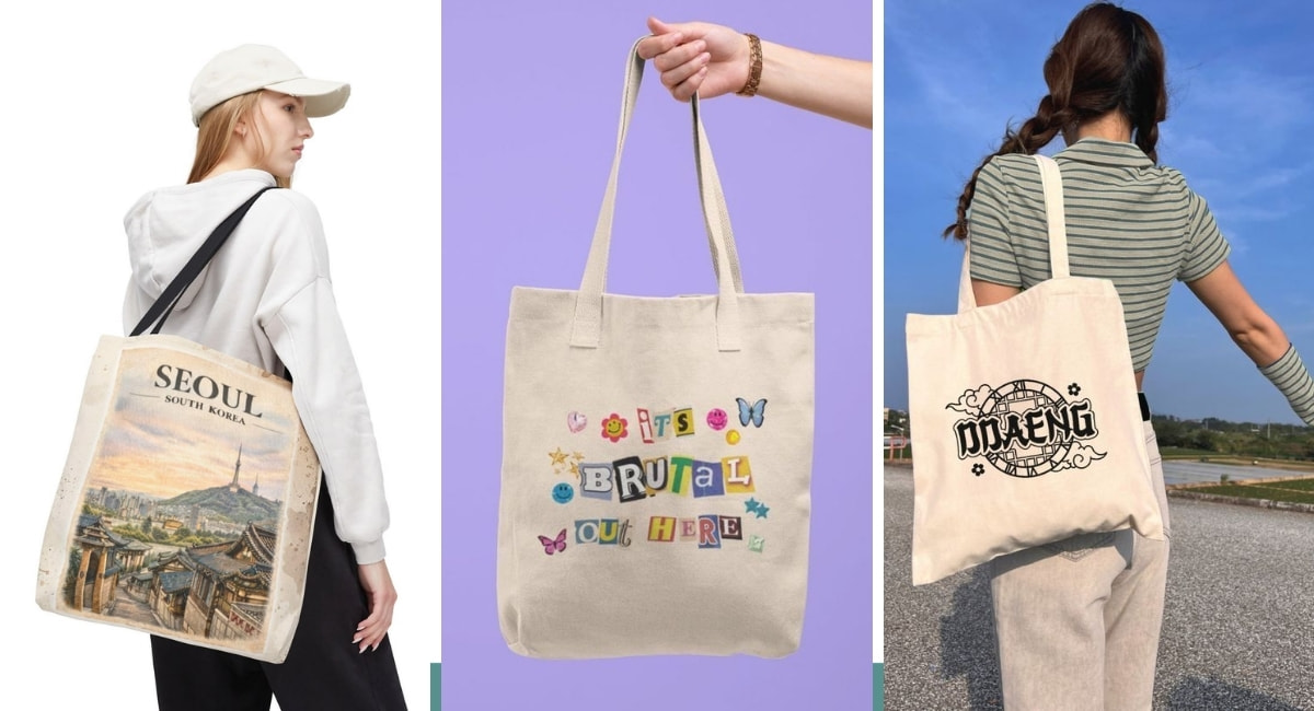 Túi vải canvas Hàn Quốc phong cách trẻ trung hiện đại và thời trang