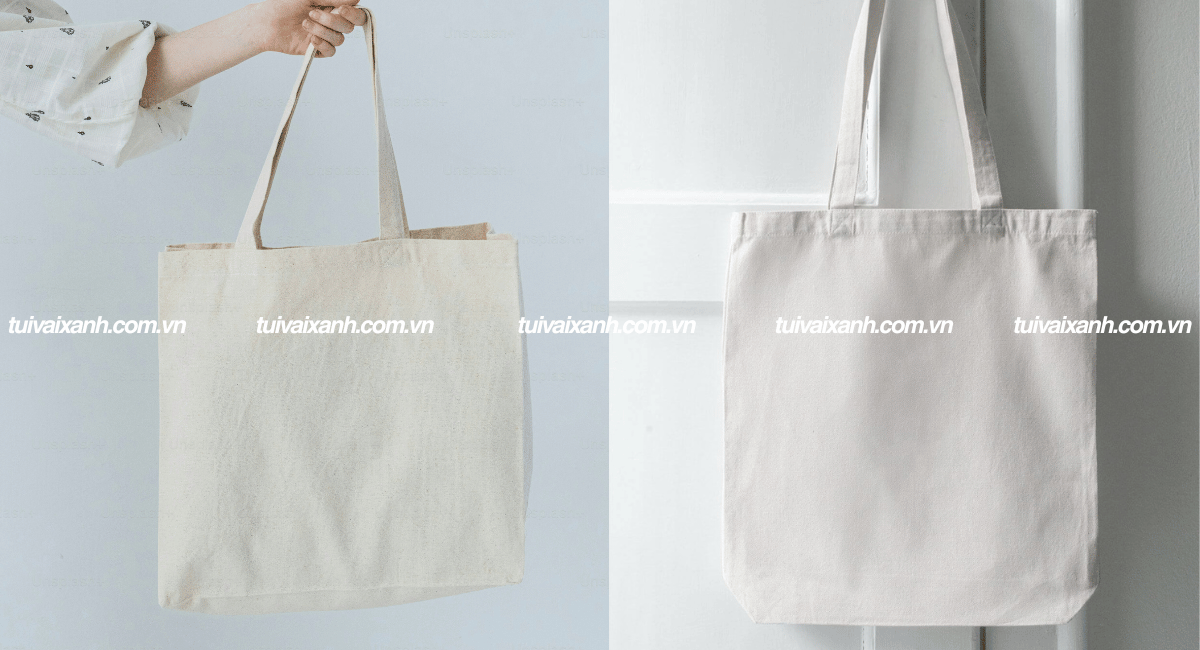 Túi tote trắng trơn.