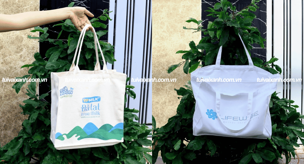 Túi vải canvas dạng hộp in logo