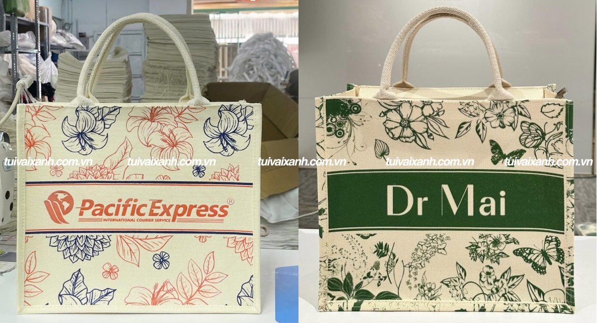 Túi vải đay line in logo