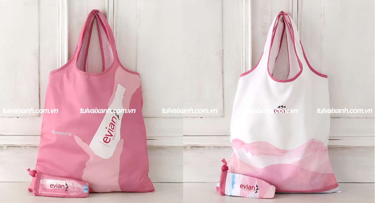 Túi vải dù gấp gọn in hình