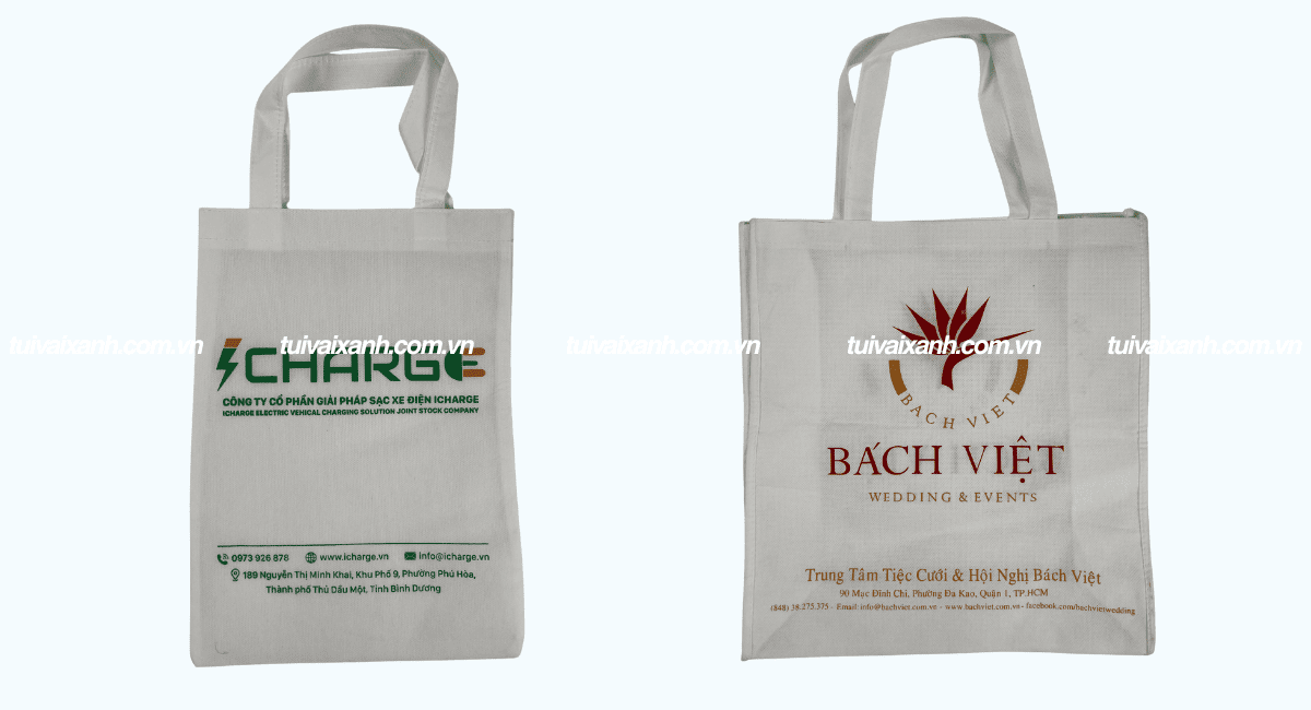 In túi vải không dệt màu trắng