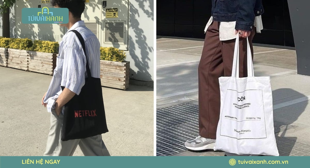 Xưởng sản xuất túi vải tote canvas cho nam thiết kế tối giản, phù hợp nhiều nhu cầu sử dụng