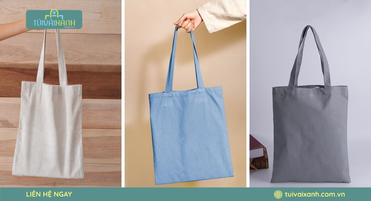 Túi canvas trơn với chất liệu dày dặn giúp tăng độ bền và khả năng sử dụng lâu dài.