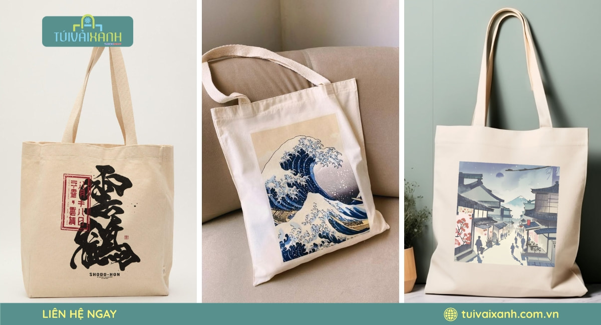 Túi Vải Xanh in túi vải canvas quai xách giá tốt cho shop và thương hiệu