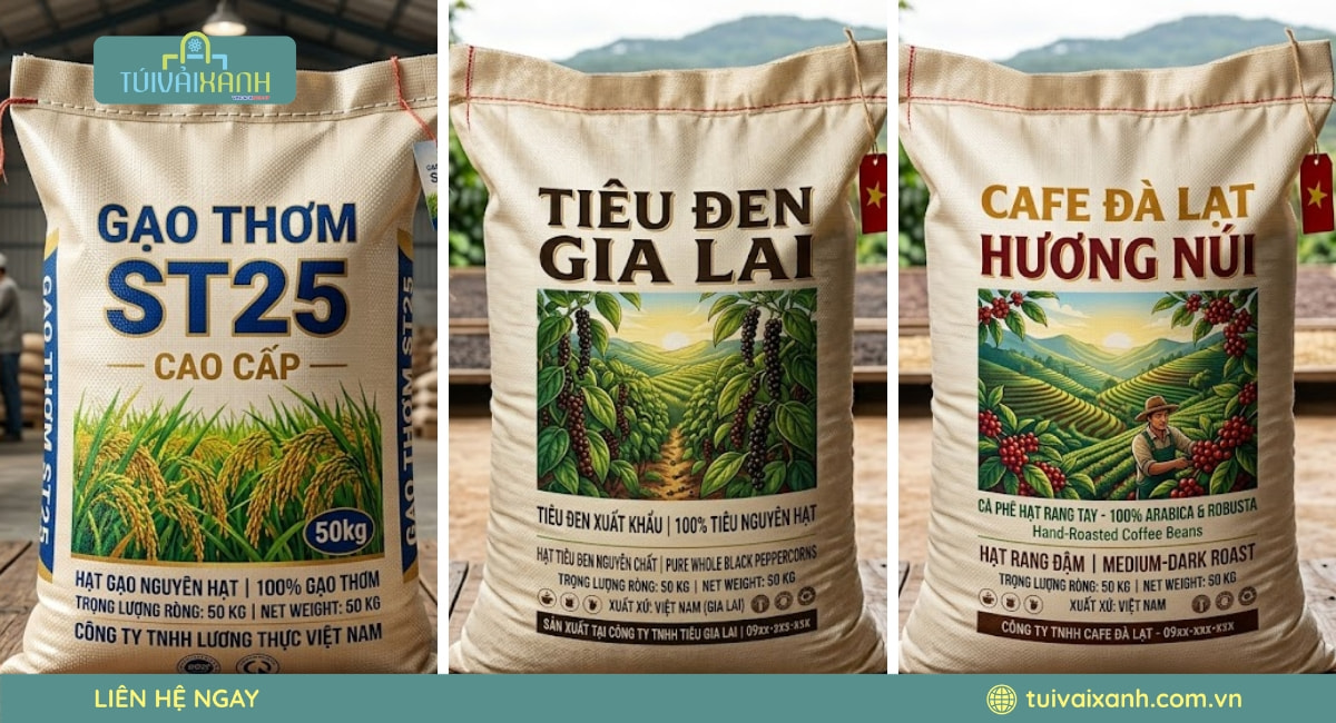 Mẫu túi pp dệt đựng nông sản đẹp
