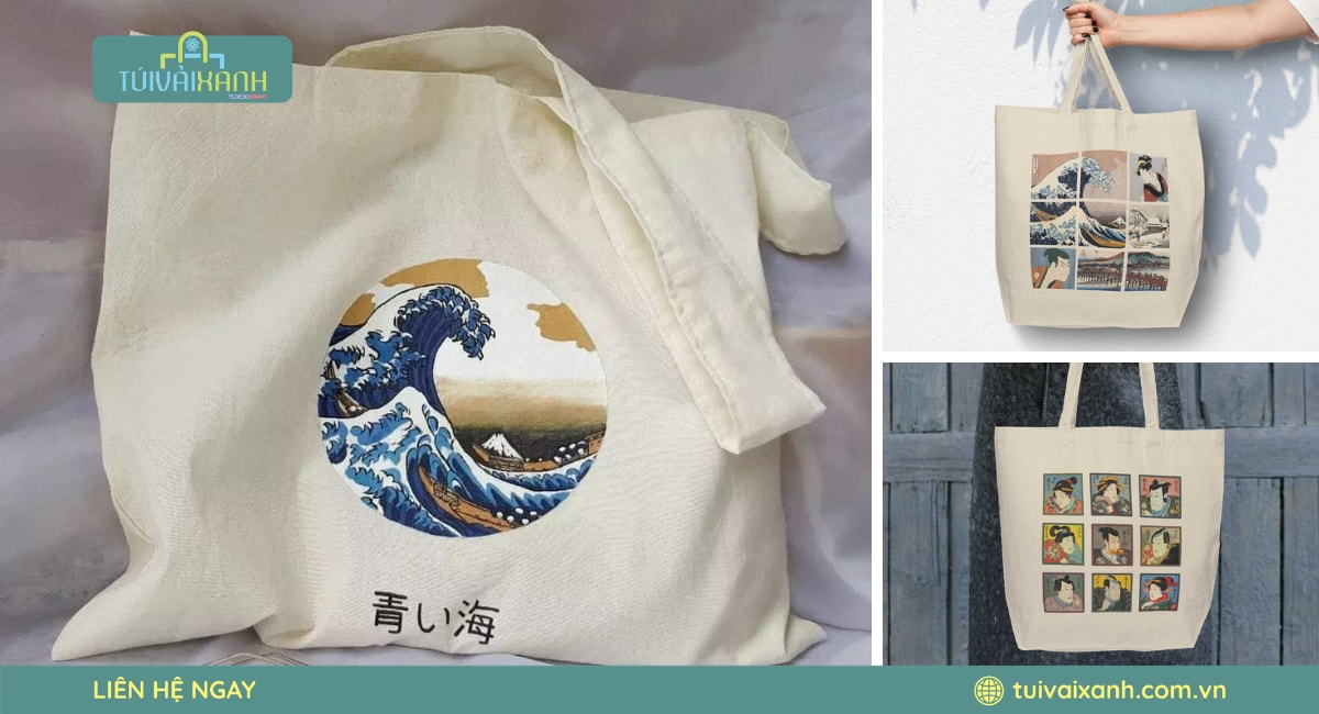 Mẫu túi vải canvas quai xách thời trang phù hợp đi học và đi làm
