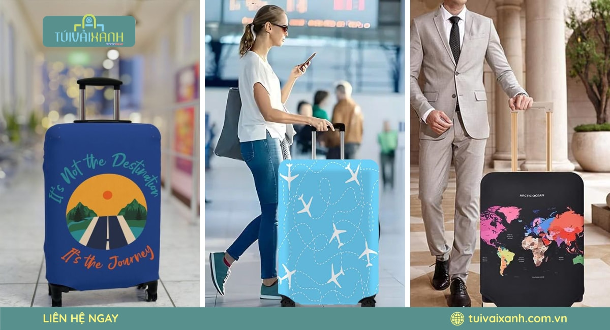 Túi vải bọc vali thiết kế gọn nhẹ, dễ sử dụng và tiện lợi cho những chuyến công tác hoặc du lịch dài ngày.