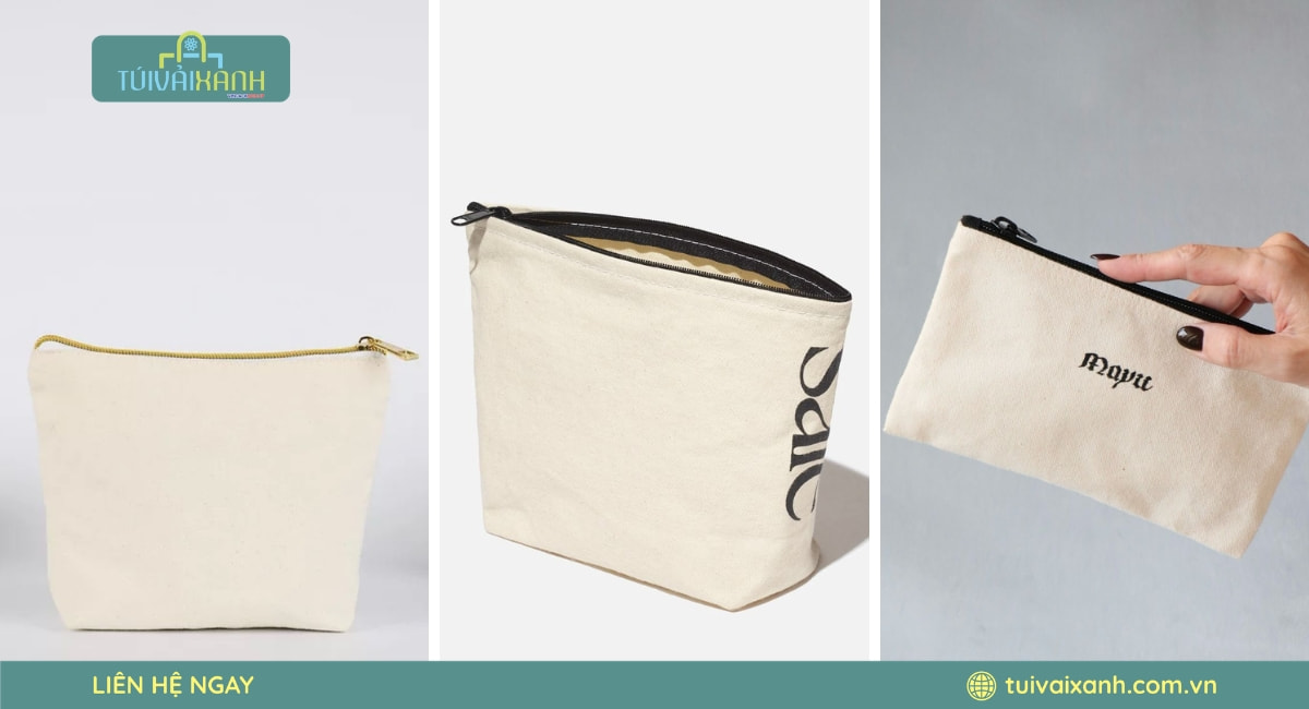 Ví vải bố đựng bút chất liệu canvas bền đẹp thân thiện môi trường