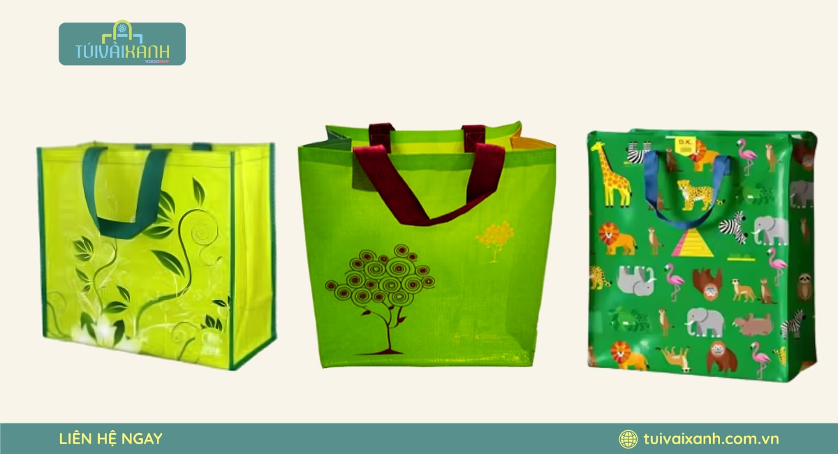 Túi pp dệt siêu thị mua sắm chống thắm chịu lực tốt
