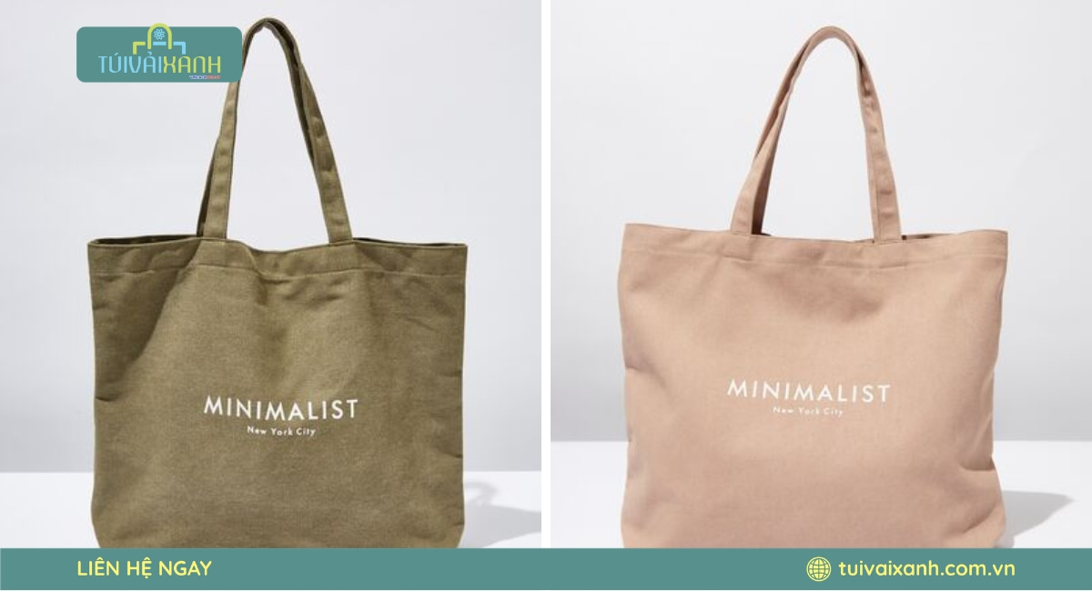 Túi tote canvas vintage đi học đi làm
