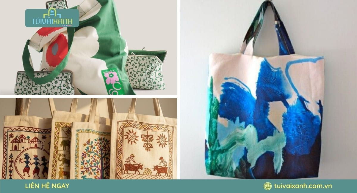 In túi vải canvas thời trang theo yêu cầu dành cho shop và thương hiệu riêng