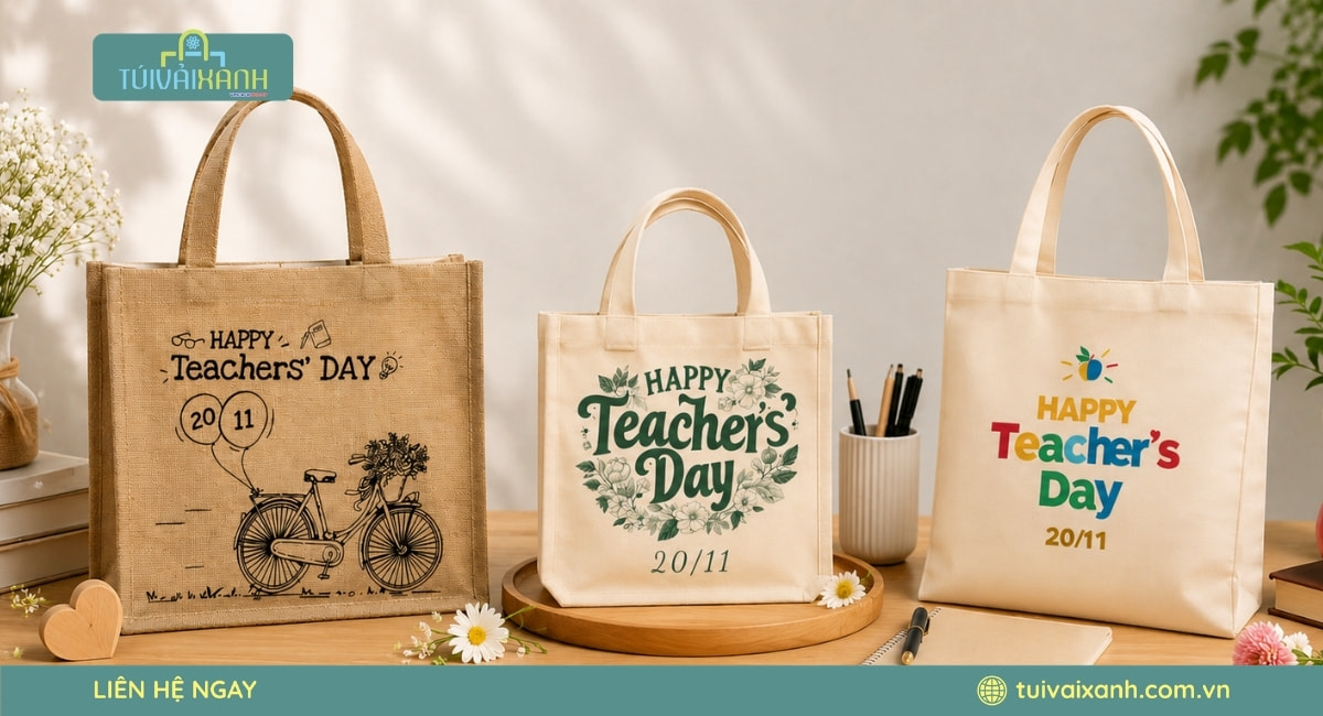 40+ Mẫu Túi Vải Quà Tặng 20/11 Mừng Ngày Nhà Giáo Việt Nam 43 In túi vải quà tặng 20/11 làm quà tri ân thầy cô giáo