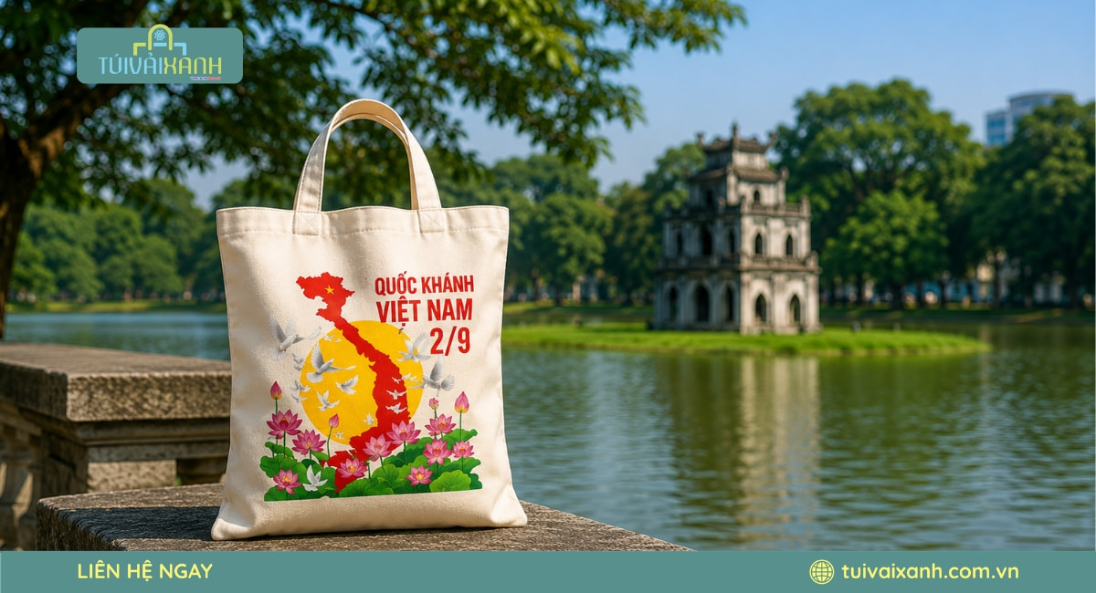 Túi Vải Lễ Quốc Khánh 2/9 Đẹp Cho Sự Kiện, Quà Tặng Doanh Nghiệp 22 In túi vải ngày Quốc Khánh giúp nâng tầm nhận diện thương hiệu