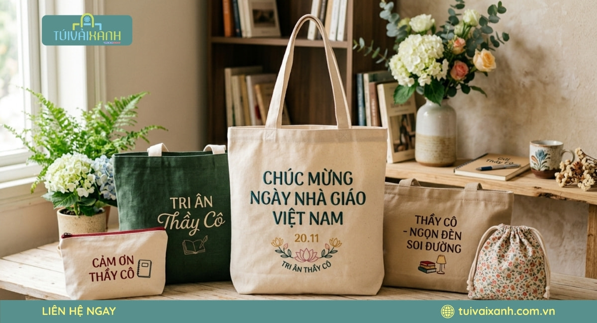 40+ Mẫu Túi Vải Quà Tặng 20/11 Mừng Ngày Nhà Giáo Việt Nam 28 Mẫu túi vải mừng ngày nhà giáo đa dạng kiểu dáng