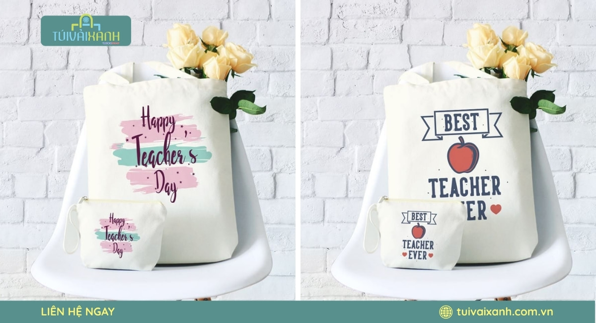 40+ Mẫu Túi Vải Quà Tặng 20/11 Mừng Ngày Nhà Giáo Việt Nam 25 Túi vải bố canvas mừng ngày Nhà giáo Việt Nam