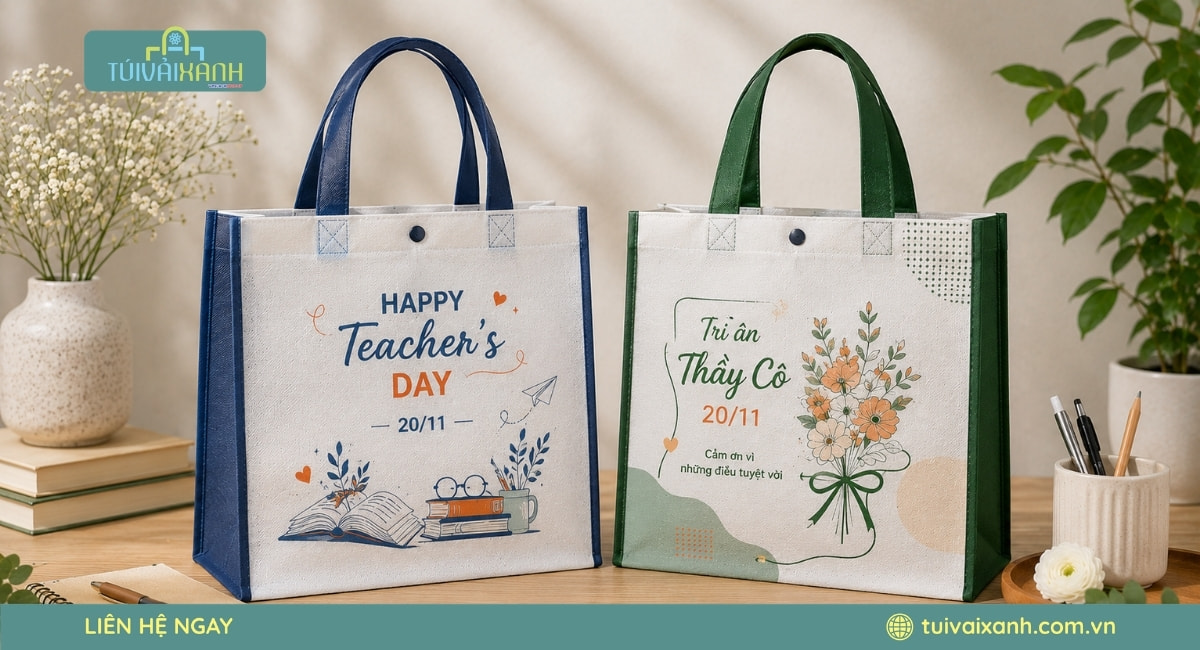 40+ Mẫu Túi Vải Quà Tặng 20/11 Mừng Ngày Nhà Giáo Việt Nam 40 Túi vải không dệt tri ân thầy cô ngày 20-11