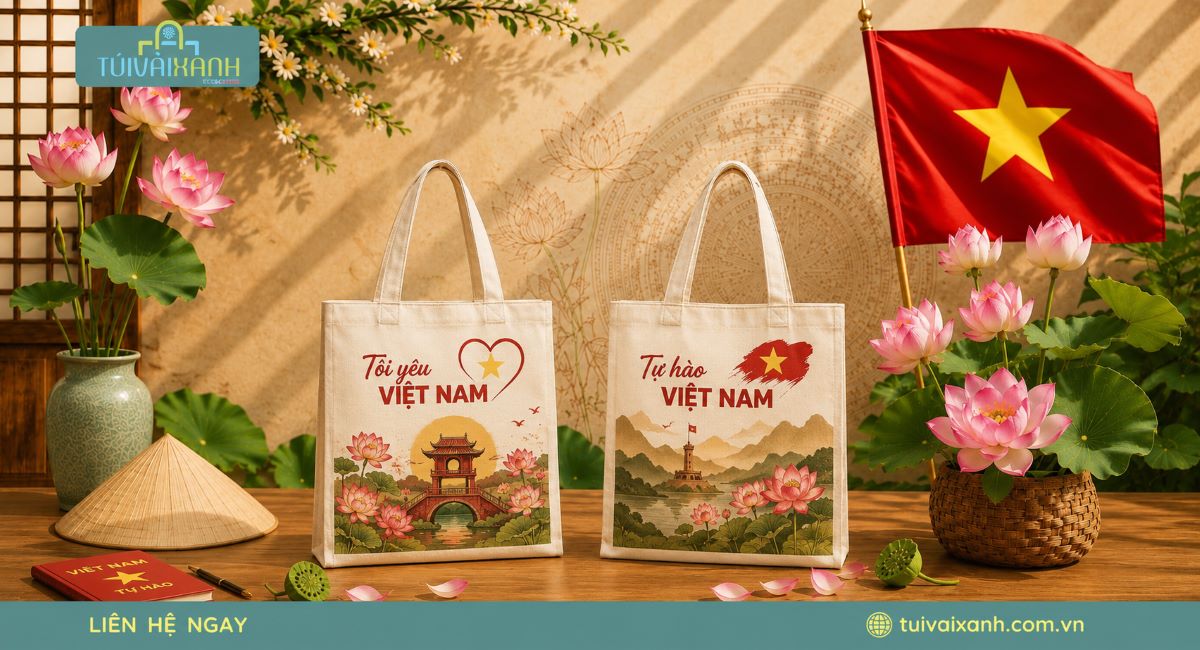 Túi Vải Lễ Quốc Khánh 2/9 Đẹp Cho Sự Kiện, Quà Tặng Doanh Nghiệp 19 Túi vải mừng ngày lễ 2-9 thiết kế độc đáo