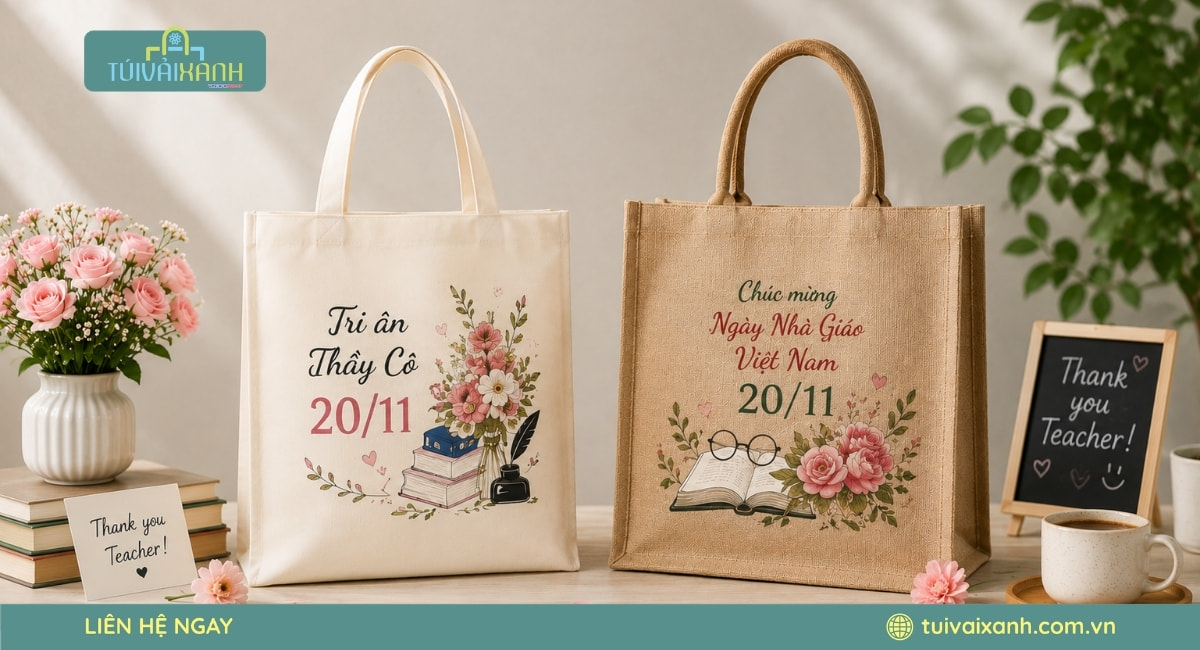 40+ Mẫu Túi Vải Quà Tặng 20/11 Mừng Ngày Nhà Giáo Việt Nam 42 Túi vải quà tặng 20/11 là lựa chọn quà tặng ý nghĩa và thiết thực