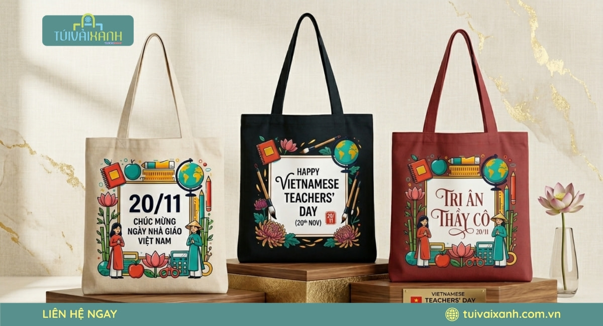 40+ Mẫu Túi Vải Quà Tặng 20/11 Mừng Ngày Nhà Giáo Việt Nam 34 Túi vải quà tặng 20/11 chất lượng cao sản xuất trực tiếp tại xưởng