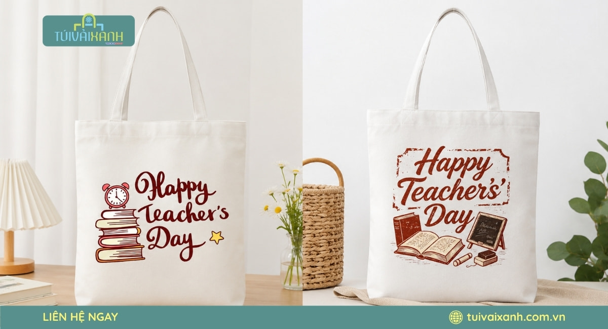40+ Mẫu Túi Vải Quà Tặng 20/11 Mừng Ngày Nhà Giáo Việt Nam 37 Xưởng Túi Vải Xanh cung cấp giải pháp túi vải quà tặng 20/11 trọn gói