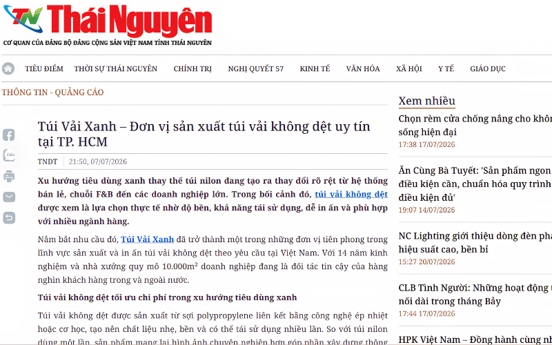 bao thai nguyen noi ve tui vai