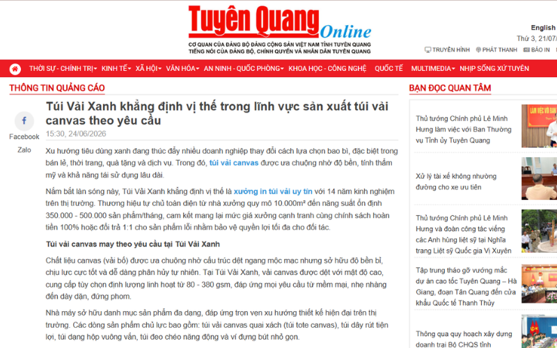 bao tuyen quang noi ve tui vai