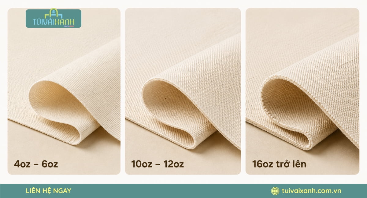 Định lượng vải canvas thông dụng khi sản xuất