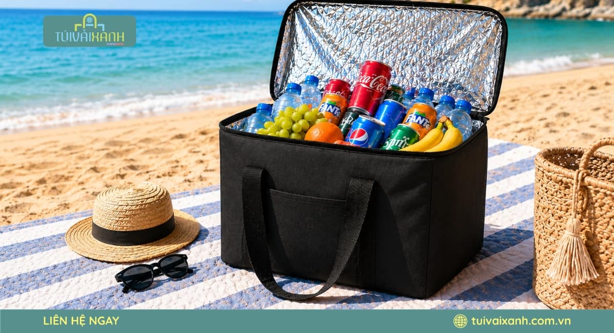 Túi giữ nhiệt du lịch cỡ lớn phù hợp cho gia đình khi picnic, du lịch hoặc tổ chức các hoạt động ngoài trời.