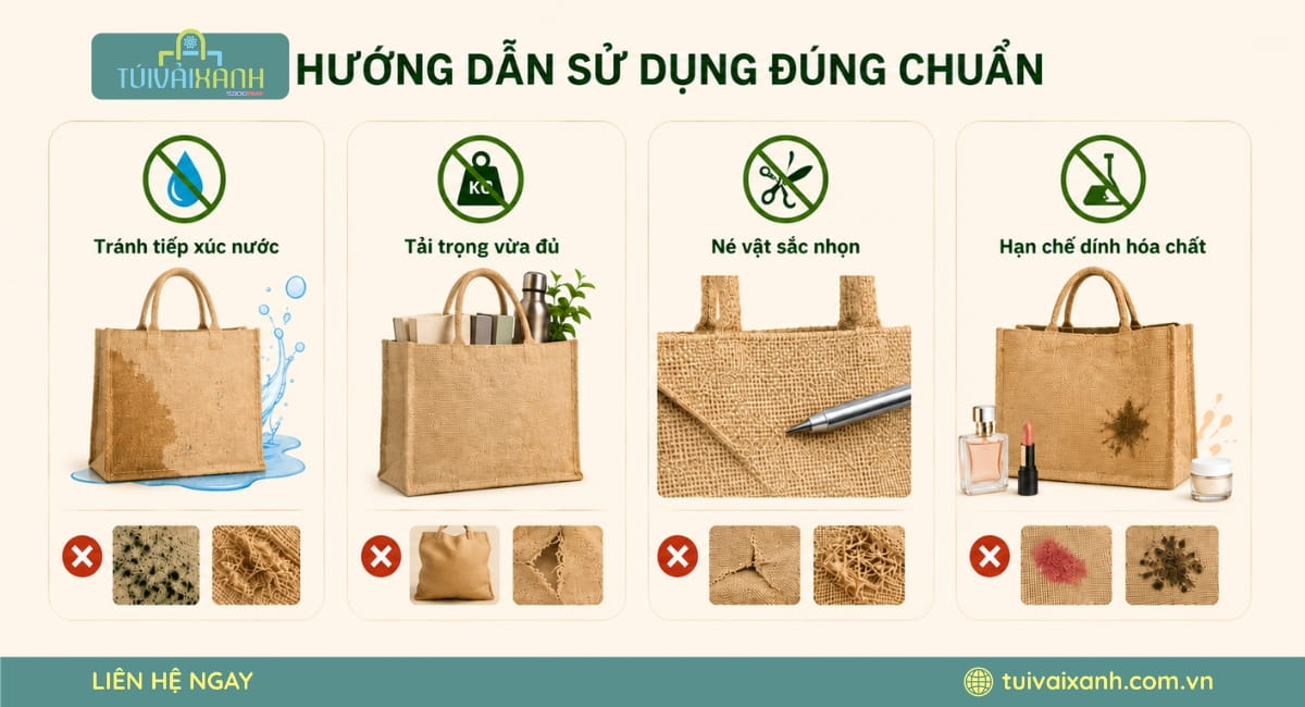 Hướng dẫn sử dụng túi vải đay đúng chuẩn