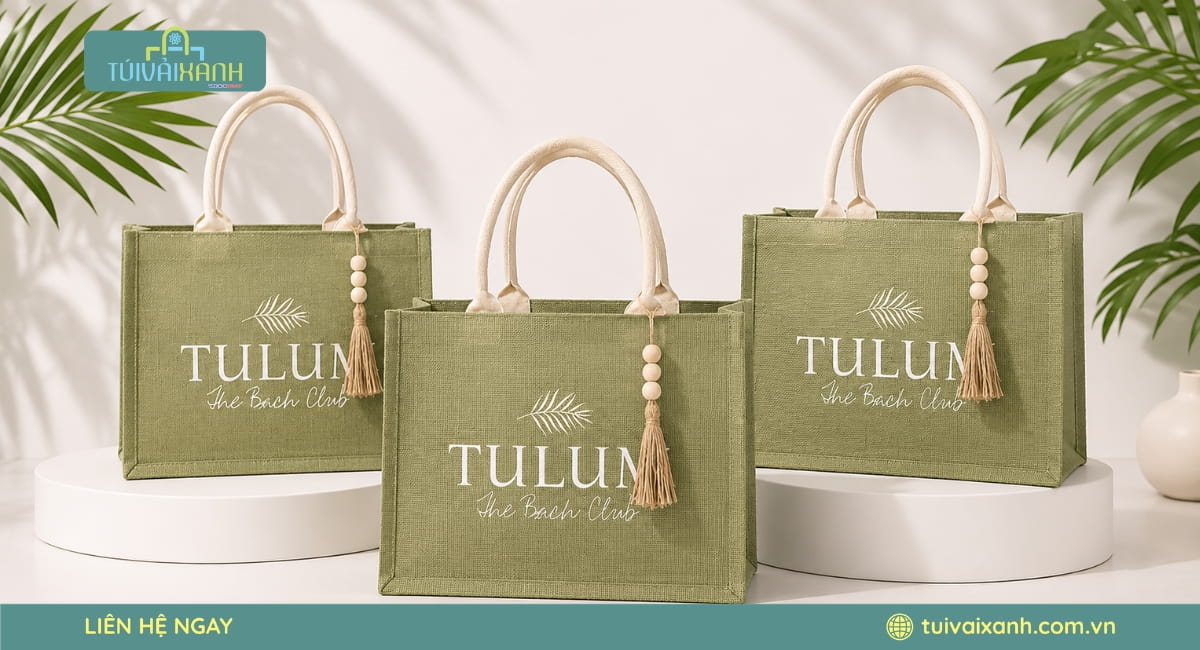 Mẫu túi vải đay in logo cao cấp và sang trọng