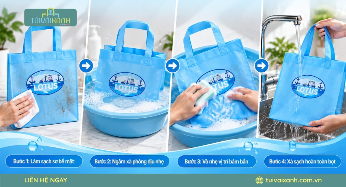 Cách giặt túi vải không dệt giữ phom lâu, bền màu