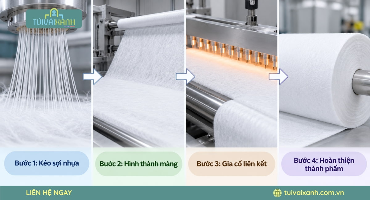 Quy trình sản xuất vải không dệt