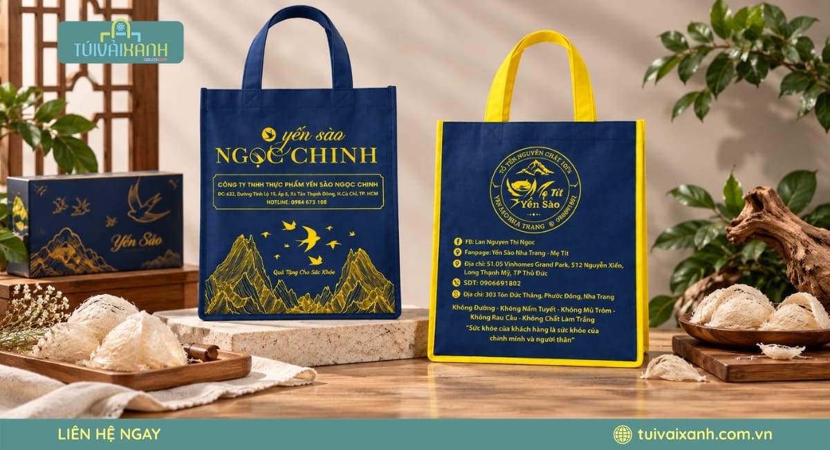 Túi vải đựng yến sào góp phần hoàn thiện bao bì và hình ảnh sản phẩm khi bán hoặc biếu tặng