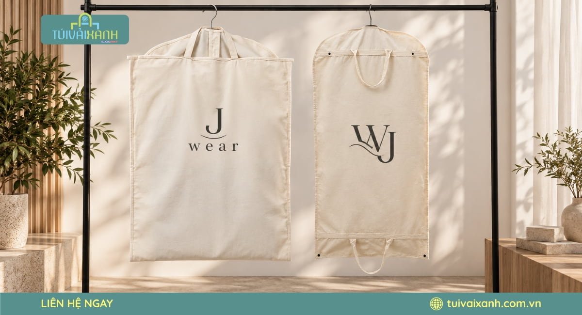 Túi vải bố canvas đựng áo vest dày dặn