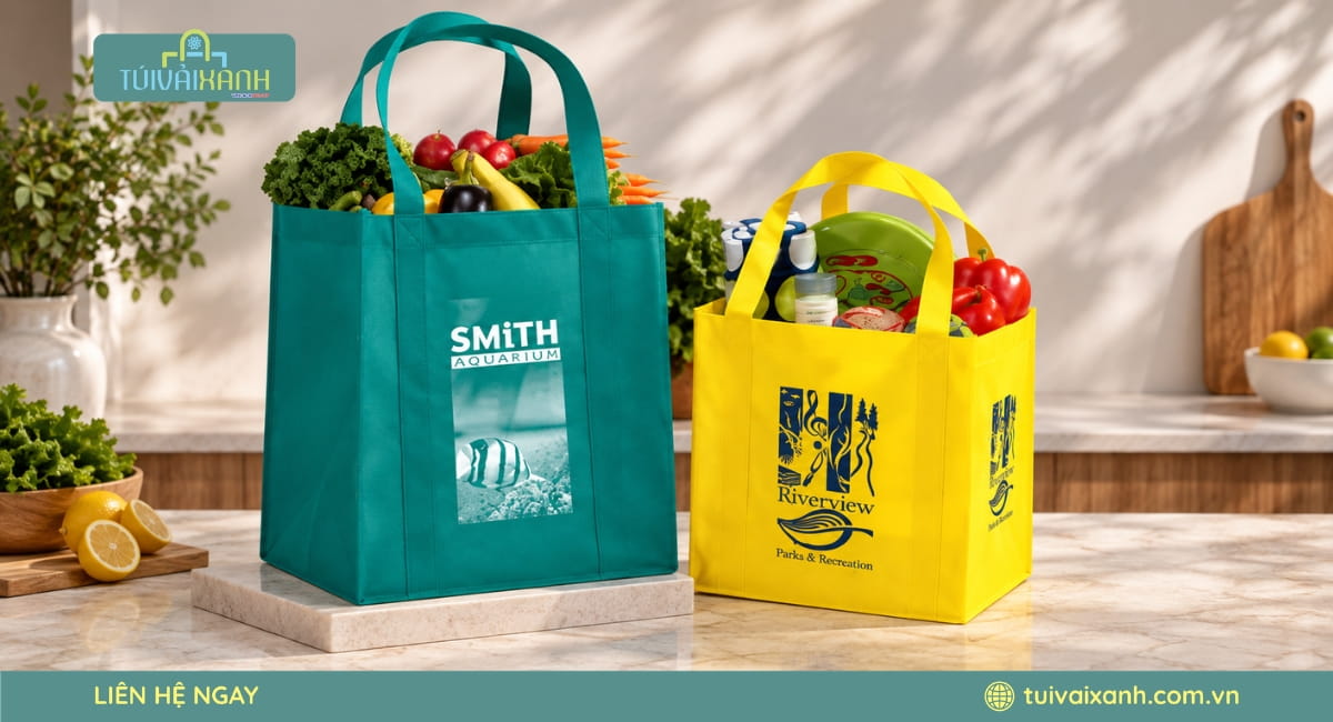 Túi vải đựng thực phẩm tươi sống thiết kế tiện dụng cho nhu cầu mua sắm hằng ngày
