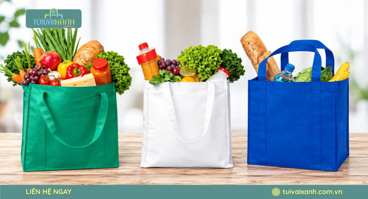 Túi vải không dệt đi chợ có trọng lượng nhẹ và có thể tái sử dụng