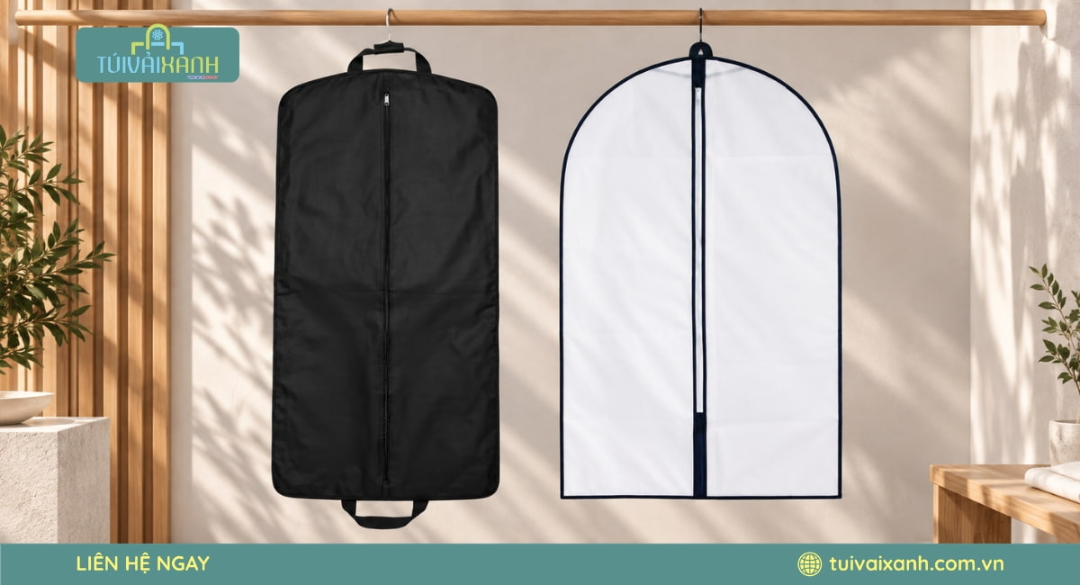 Túi vải không dệt đựng áo vest nhẹ, gọn và phù hợp bảo quản trang phục