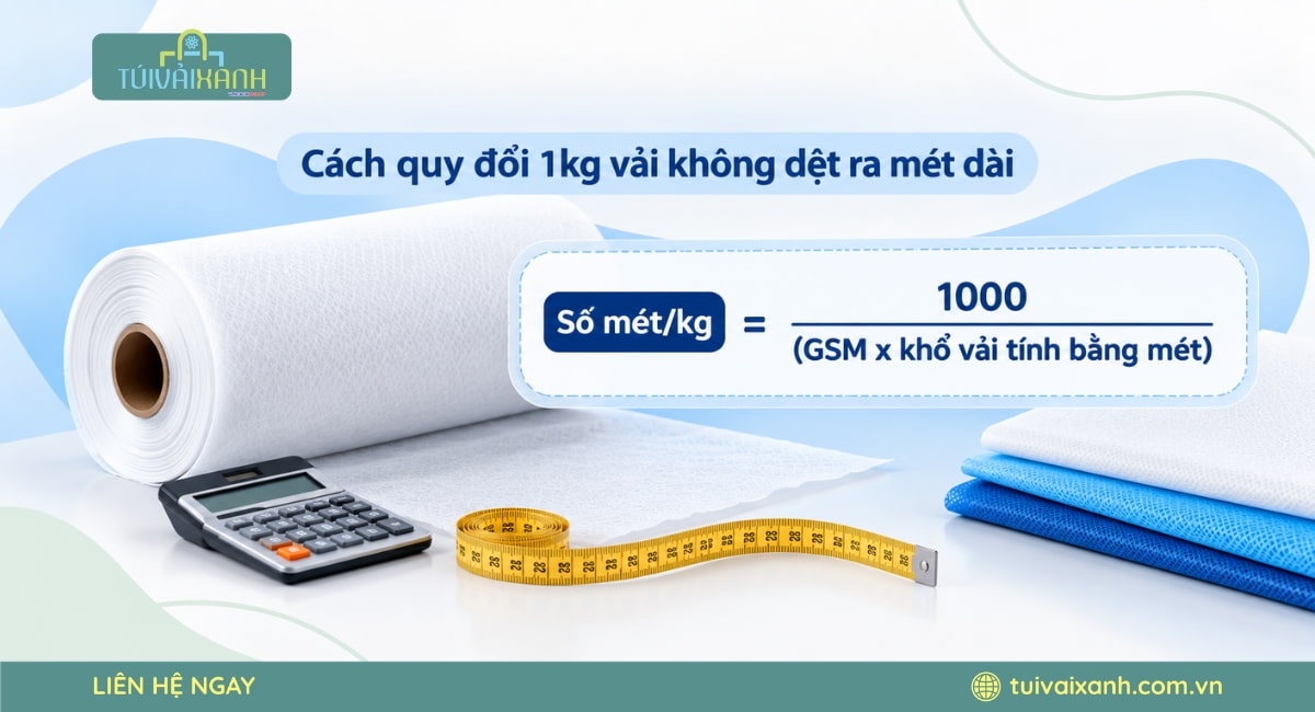 Cách quy đổi 1kg vải không dệt ra mét dài