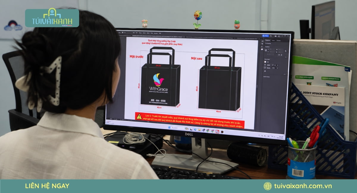 Cách xử lý từng chi tiết trên mẫu túi không dệt