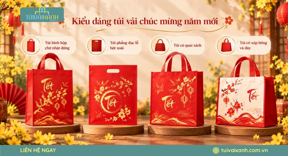 Kiểu dáng túi vải chúc mừng năm mới