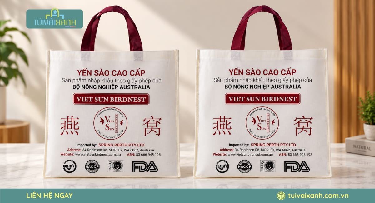 Phối màu và sản xuất mẫu túi vải không dệt thực tế