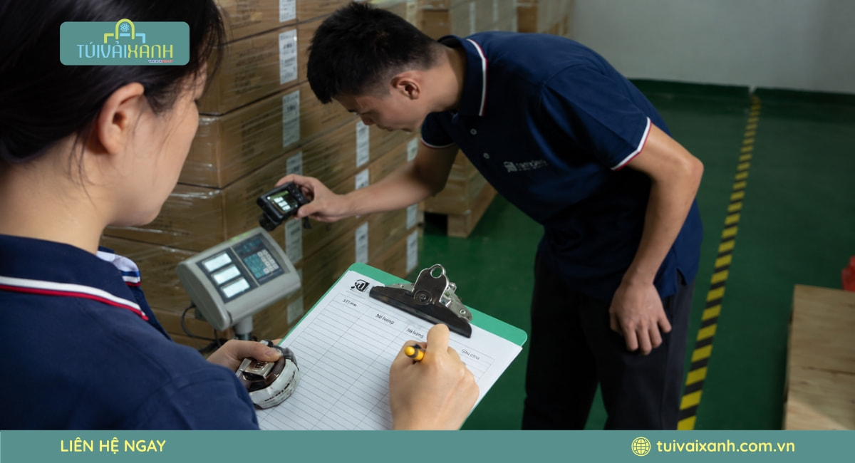 Quy trình gia công và kiểm tra chất lượng túi vải bố Aeon